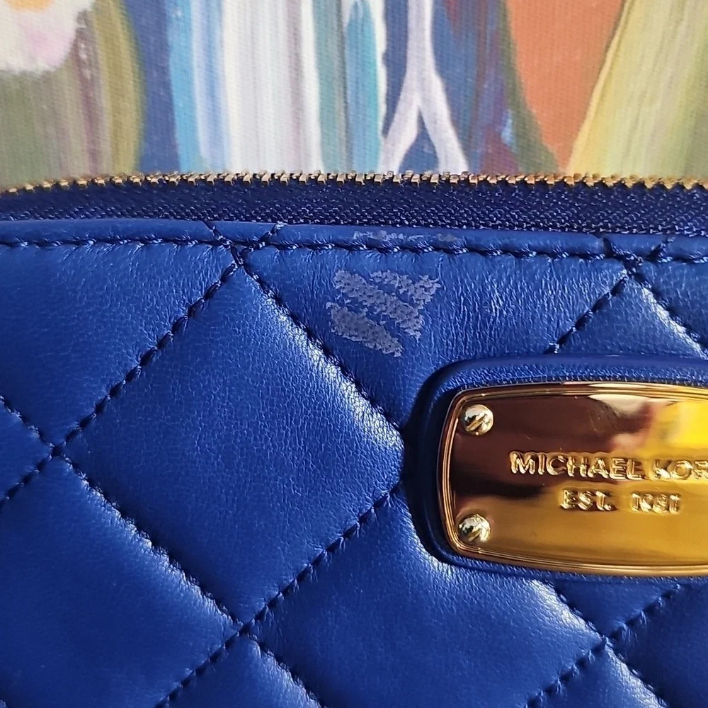 Michael Kors Blue Quilted Wallet